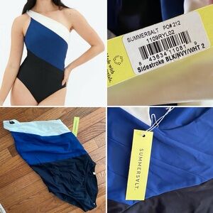 NEW Summersalt The Sidestroke | $115: Deep Sea, Black, Navy & Creamy White 2 XS